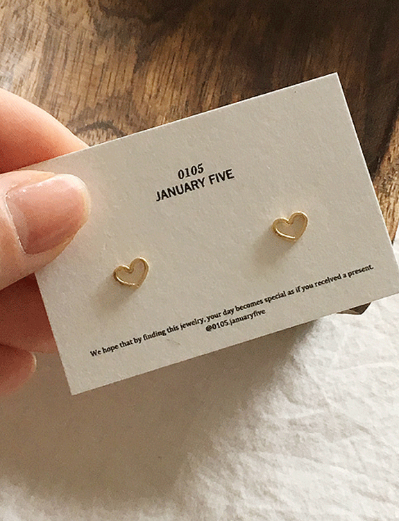 (92.5 silver) mini heart earring 001