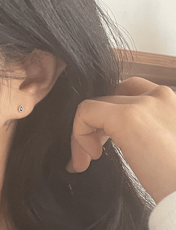 (92.5 silver) mini water drop cubic earring
