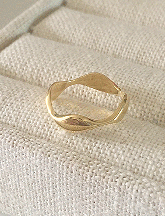 (92.5 silver) wave ring