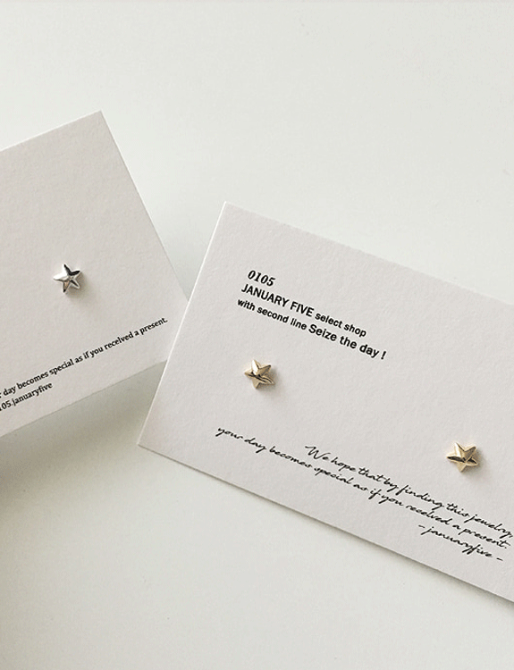(92.5 silver) mini star earring 003