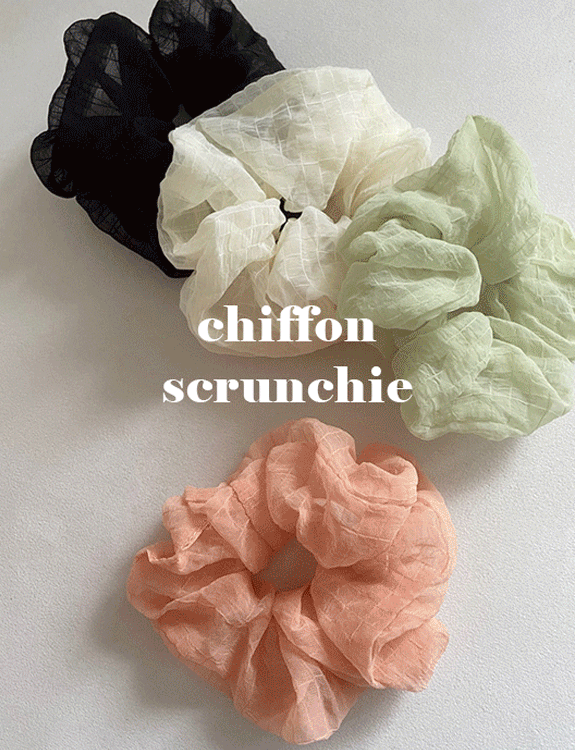 Modern chiffon scrunchie