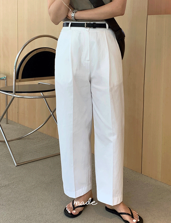 [네이비 당일출고]쿨 핀턱 cotton slacks - made pants