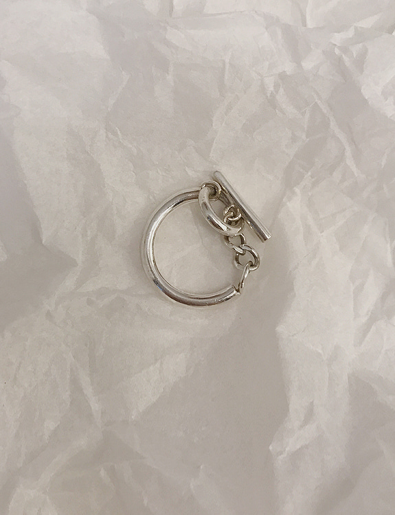 [당일출고/92.5 silver]hook point chain ring