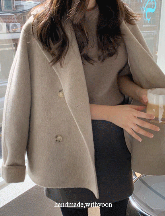 [당일출고] 알파카 더블숏 coat (handmade, alpaca 40%)