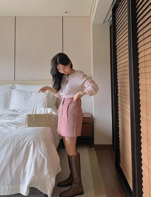 논오비 벨트 미니 skirt