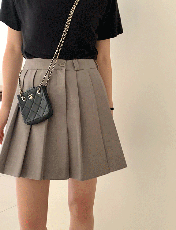 바스 플리츠 mini skirt