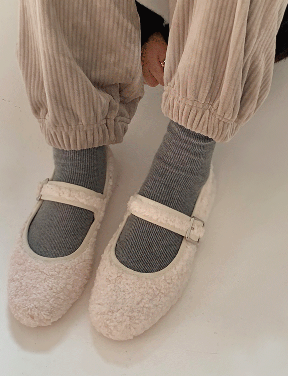 포근 양털 메리제인 shoes