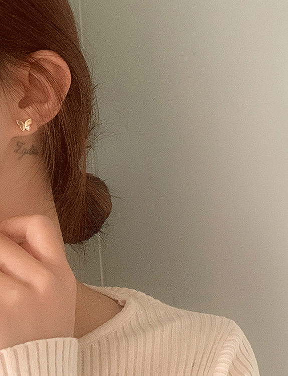 (92.5 silver) butterfly earring 002